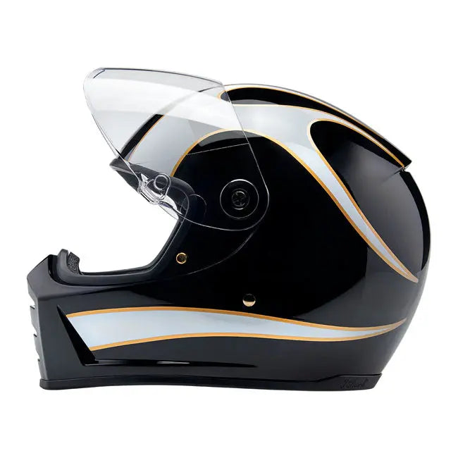 Biltwell Lane Splitter White Flames - FREE UK Shipping, FREE 365 Day Returns | Moto Central