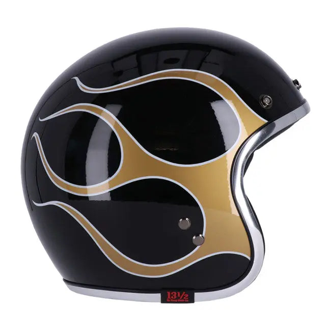13 And A Half Magazine Skull Bucket Flames Gold FREE UK Delivery, FREE 365 Day Returns | Moto Central