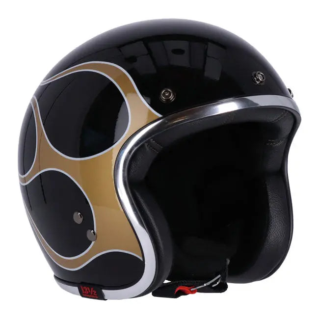 13 And A Half Magazine Skull Bucket Flames Gold FREE UK Delivery, FREE 365 Day Returns | Moto Central