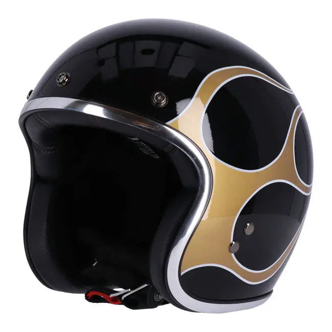 13 And A Half Magazine Skull Bucket Flames Gold FREE UK Delivery, FREE 365 Day Returns | Moto Central