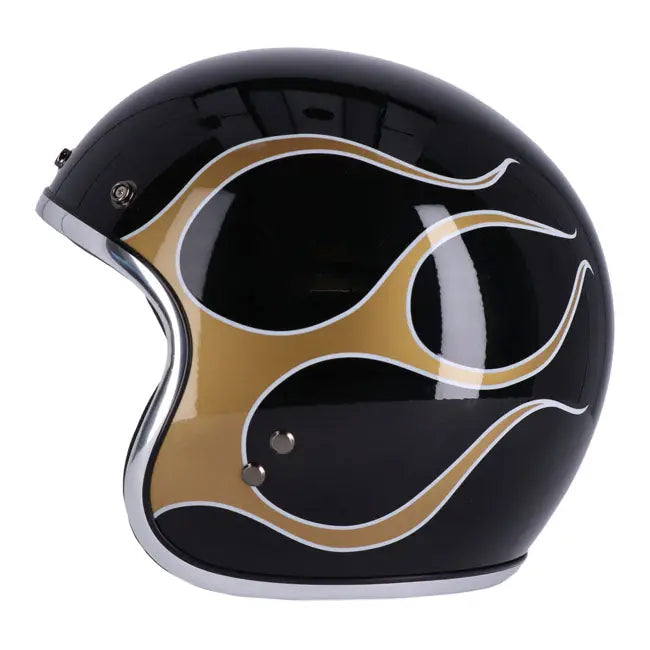 13 And A Half Magazine Skull Bucket Flames Gold FREE UK Delivery, FREE 365 Day Returns | Moto Central