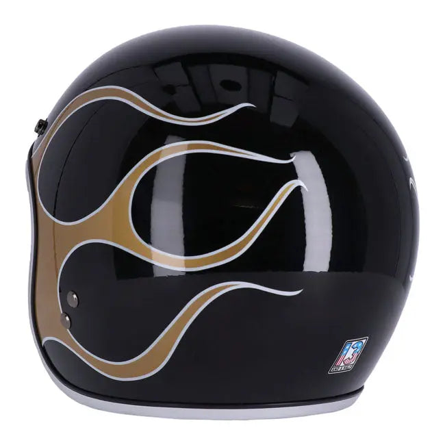 13 And A Half Magazine Skull Bucket Flames Gold FREE UK Delivery, FREE 365 Day Returns | Moto Central