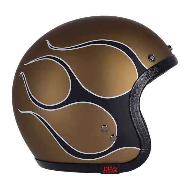13 And A Half Magazine Skull Bucket Flames Matt Gold FREE UK Delivery, FREE 365 Day Returns | Moto Central