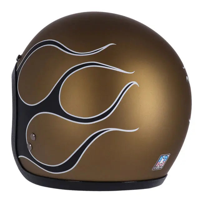 13 And A Half Magazine Skull Bucket Flames Matt Gold FREE UK Delivery, FREE 365 Day Returns | Moto Central