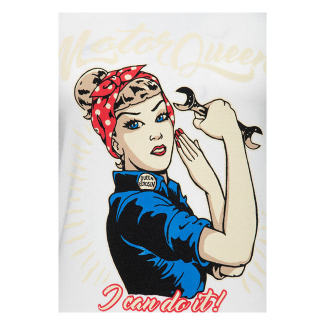 King Kerosin Queen Kerosin Motor Queen I Can Do It T-Shirt Off-White