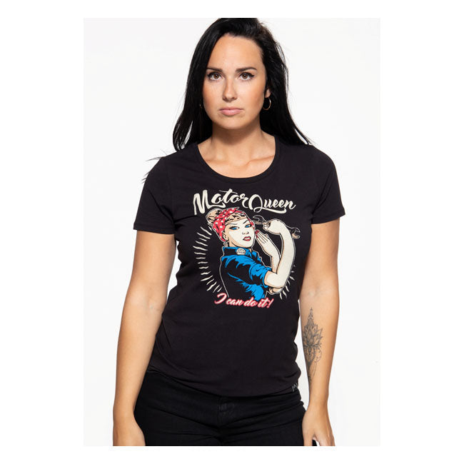 King Kerosin Queen Kerosin Motor Queen I Can Do It T-Shirt Black