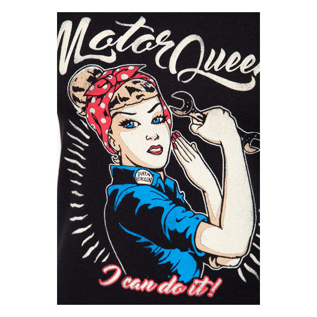 King Kerosin Queen Kerosin Motor Queen I Can Do It T-Shirt Black