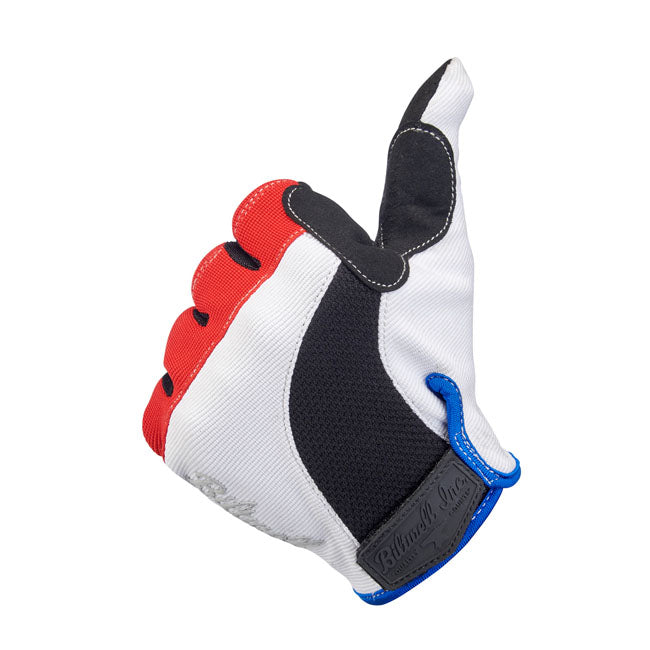 Biltwell Moto Gloves Red / White / Blue