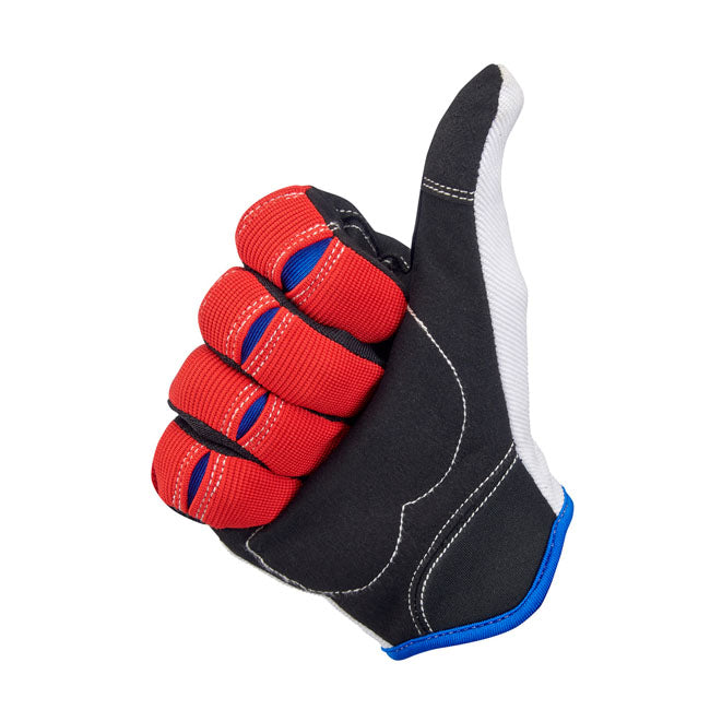 Biltwell Moto Gloves Red / White / Blue
