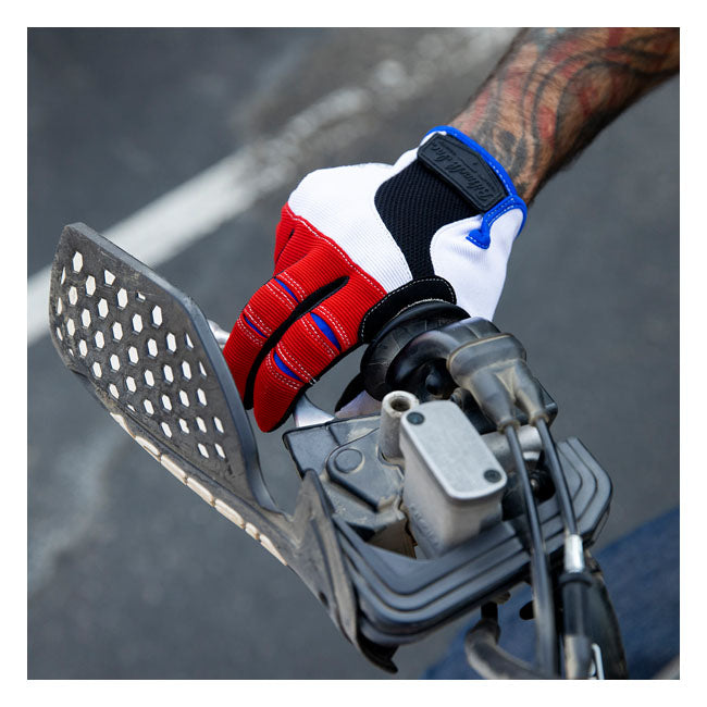 Biltwell Moto Gloves Red / White / Blue