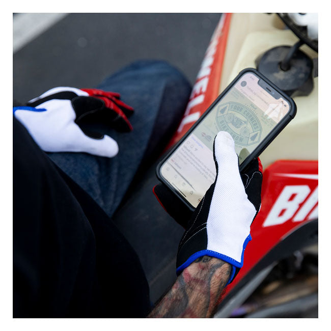 Biltwell Moto Gloves Red / White / Blue