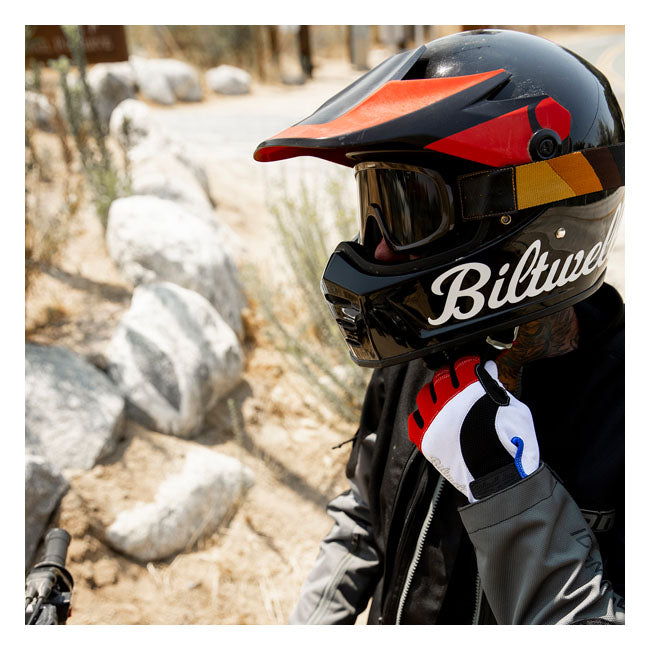 Biltwell Moto Gloves Red / White / Blue