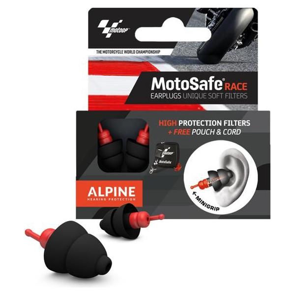 Alpine Motosafe Race Moto GP Earplugs Black