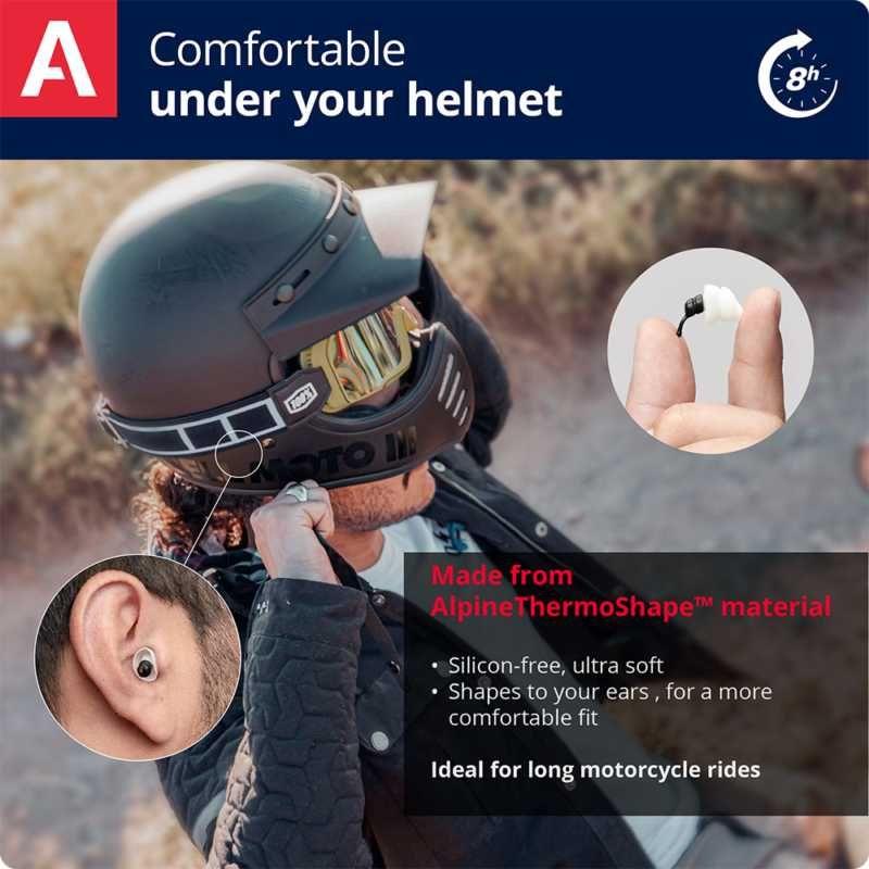 Alpine Motosafe Tour Earplugs White With Mini Grip - FREE UK Delivery - Moto Central