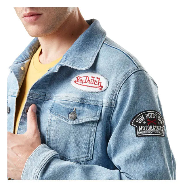 Von Dutch Denim Jacket Blue FREE UK Delivery, FREE 365 Day Returns | Moto Central
