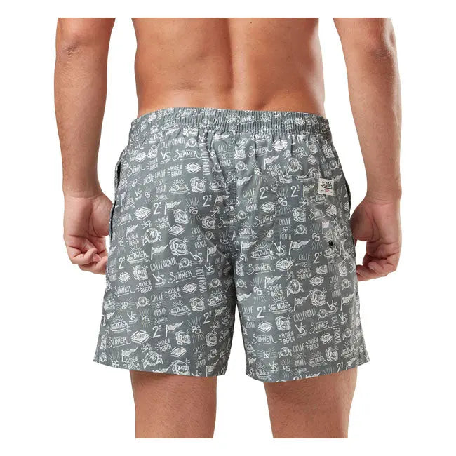Von Dutch Printed Swimshort Grey FREE UK Delivery, FREE 365 Day Returns | Moto Central