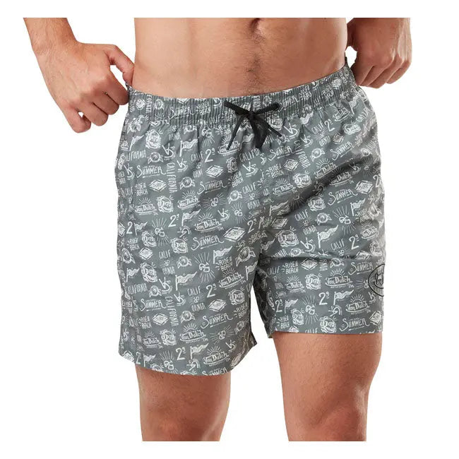 Von Dutch Printed Swimshort Grey FREE UK Delivery, FREE 365 Day Returns | Moto Central