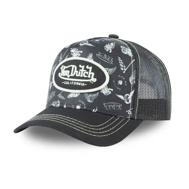 Von Dutch Lifestyle Cap Graphic Design Black / White FREE UK Delivery, FREE 365 Day Returns | Moto Central