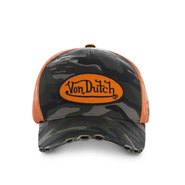 Von Dutch Heritage Cap Camou Orange Patch / Net FREE UK Delivery, FREE 365 Day Returns | Moto Central