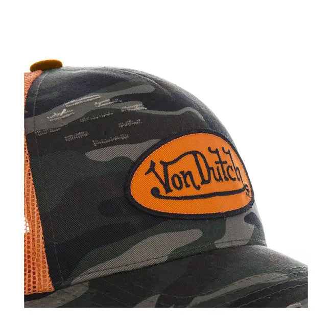 Von Dutch Heritage Cap Camou Orange Patch / Net FREE UK Delivery, FREE 365 Day Returns | Moto Central