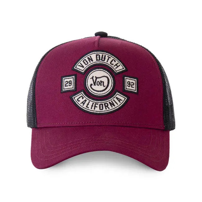 Von Dutch Heritage Cap California Bordeaux / Black FREE UK Delivery, FREE 365 Day Returns | Moto Central