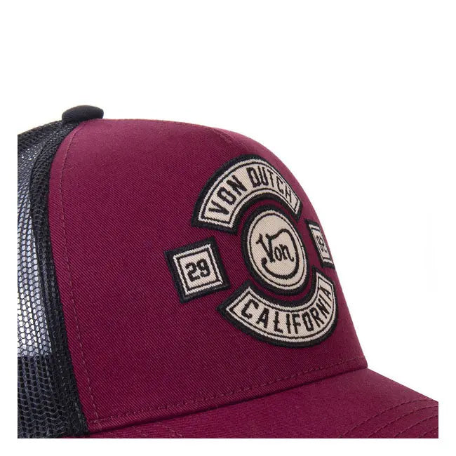 Von Dutch Heritage Cap California Bordeaux / Black FREE UK Delivery, FREE 365 Day Returns | Moto Central