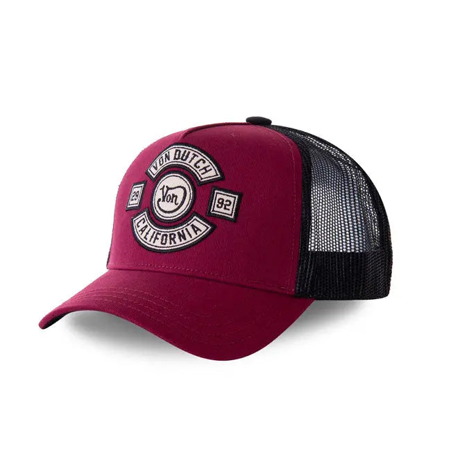 Von Dutch Heritage Cap California Bordeaux / Black FREE UK Delivery, FREE 365 Day Returns | Moto Central