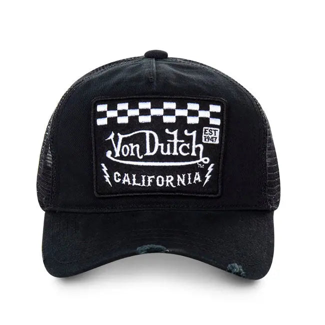 Von Dutch Heritage Cap Square Patch Racer / Black FREE UK Delivery, FREE 365 Day Returns | Moto Central