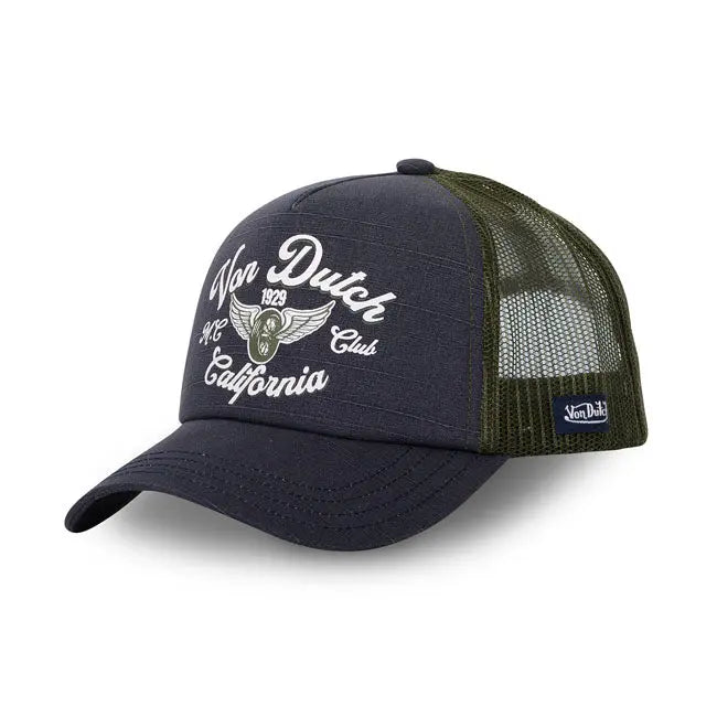 Von Dutch Heritage-Trucker Crew Cap Denim / Grey FREE UK Delivery, FREE 365 Day Returns | Moto Central