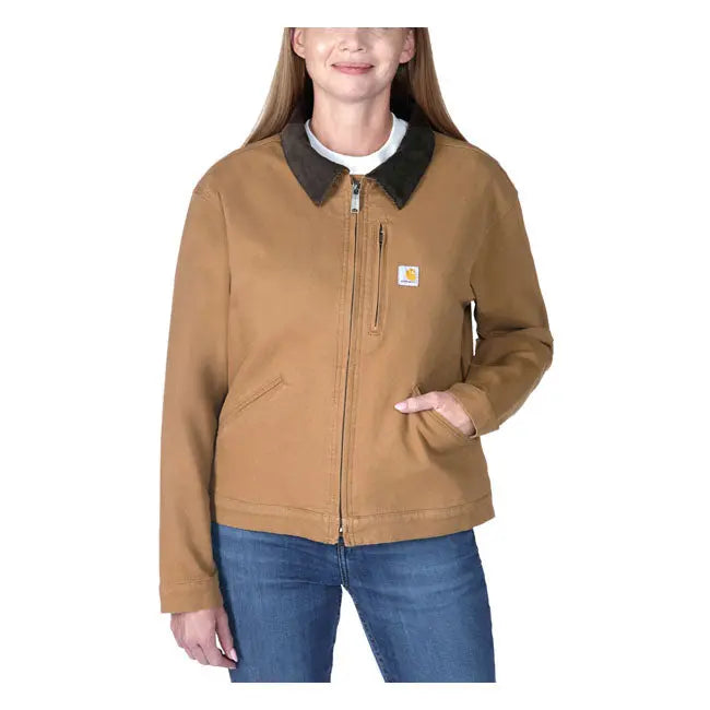 Carhartt Relaxed Fit Canvas Detroit Ladies Jacket Carhartt Brown FREE UK Delivery, FREE 365 Day Returns | Moto Central