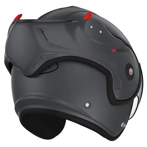 Roof Boxxer 2 Matt Graphite full-face motorcycle helmet, left-rear view