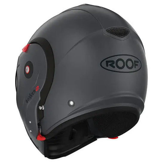 Roof Boxxer 2 Matt Graphite full-face motorcycle helmet, right-rear view