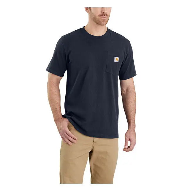 Carhartt K87 Pocket Short Sleeves T-Shirt Navy - FREE UK Shipping, FREE 365 Day Returns | Moto Central