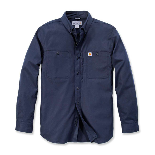 Carhartt Rugged Prof Long Sleeves Workshirt Navy - FREE UK Shipping, FREE 365 Day Returns | Moto Central