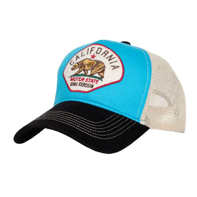 King Kerosin California Cap Black / Blue FREE UK Delivery, FREE 365 Day Returns | Moto Central