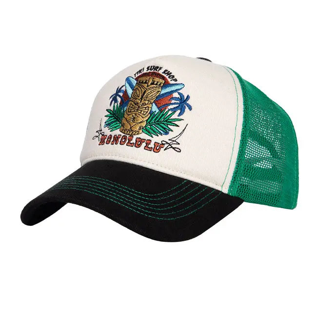 King Kerosin Honolulu Cap Off-White / Black FREE UK Delivery, FREE 365 Day Returns | Moto Central