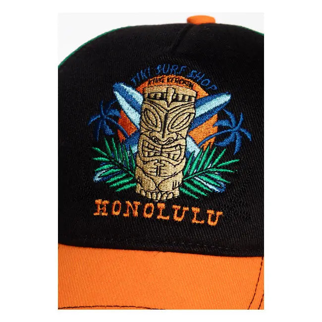 King Kerosin Honolulu Cap Black / Orange FREE UK Delivery, FREE 365 Day Returns | Moto Central