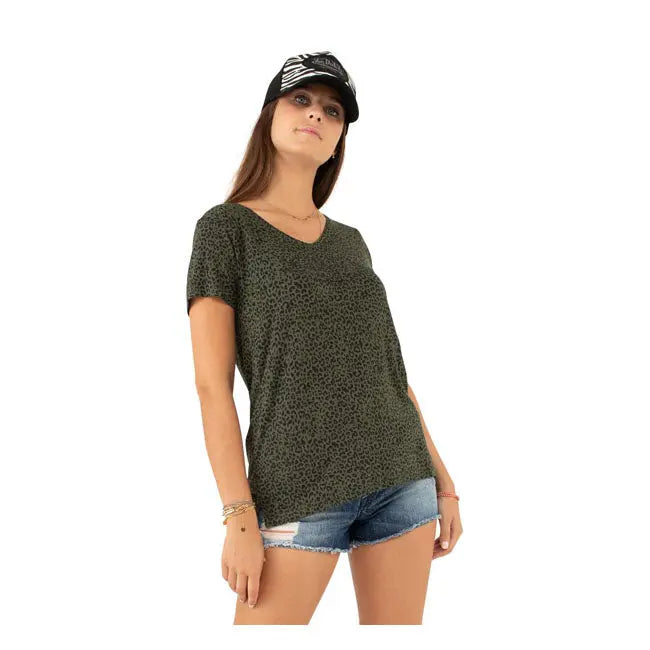 Von Dutch Fluide Ladies T-Shirt Green FREE UK Delivery, FREE 365 Day Returns | Moto Central