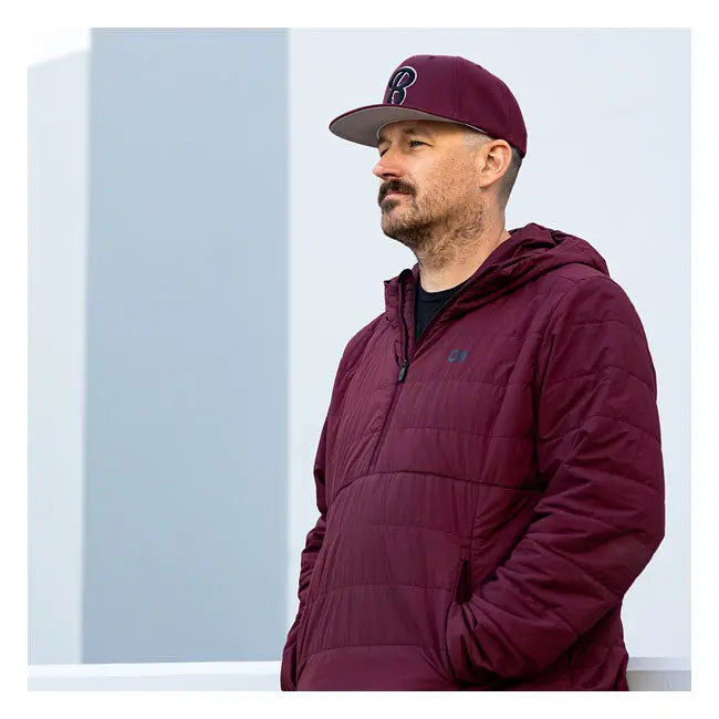Biltwell Script B Cap Maroon - FREE UK Shipping, FREE 365 Day Returns | Moto Central