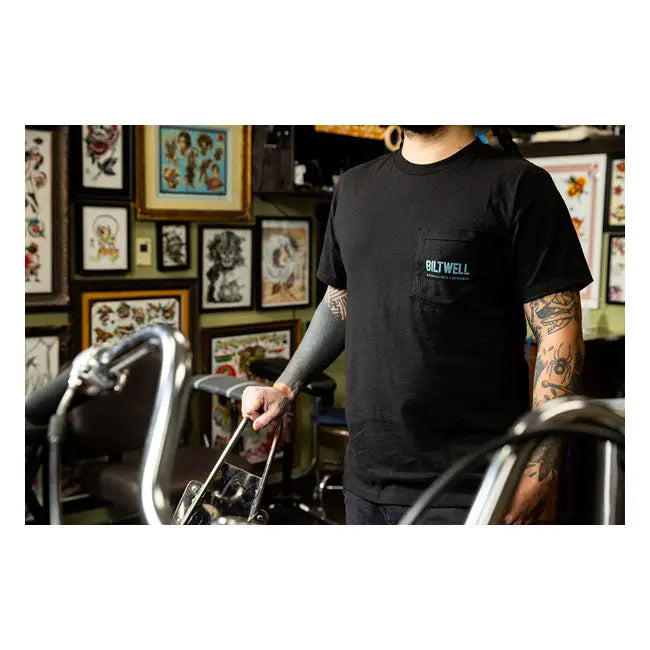 Biltwell Old Junk Pocket T-Shirt Black - FREE UK Shipping, FREE 365 Day Returns | Moto Central