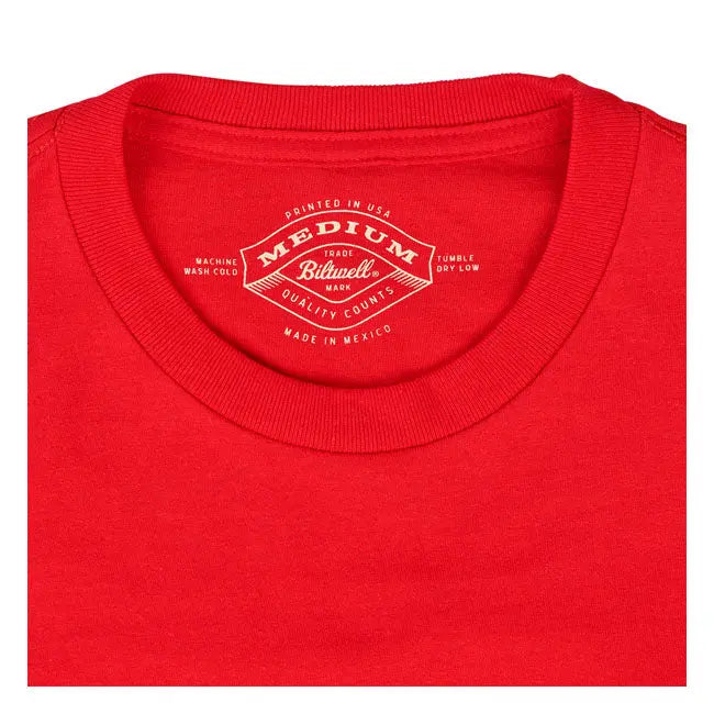 Biltwell Quality Goods Pocket T-Shirt Bright Red - FREE UK Shipping, FREE 365 Day Returns | Moto Central