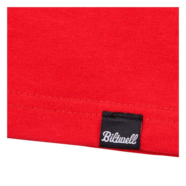 Biltwell Quality Goods Pocket T-Shirt Bright Red - FREE UK Shipping, FREE 365 Day Returns | Moto Central