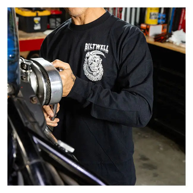Biltwell Creep Long Sleeves T-Shirt Black - FREE UK Shipping, FREE 365 Day Returns | Moto Central