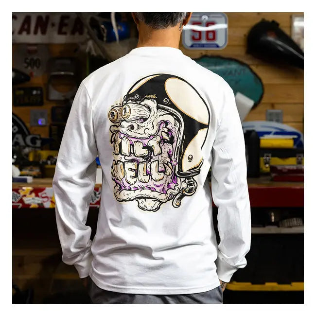 Biltwell Decay Long Sleeves T-Shirt White - FREE UK Shipping, FREE 365 Day Returns | Moto Central