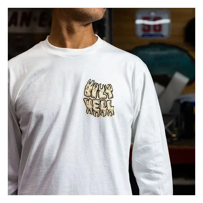 Biltwell Decay Long Sleeves T-Shirt White - FREE UK Shipping, FREE 365 Day Returns | Moto Central