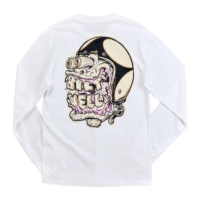 Biltwell Decay Long Sleeves T-Shirt White  - FREE UK Shipping, FREE 365 Day Returns | Moto Central