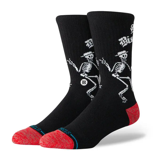 Stance Skelly Dancing Crew Socks Black FREE UK Delivery, FREE 365 Day Returns | Moto Central