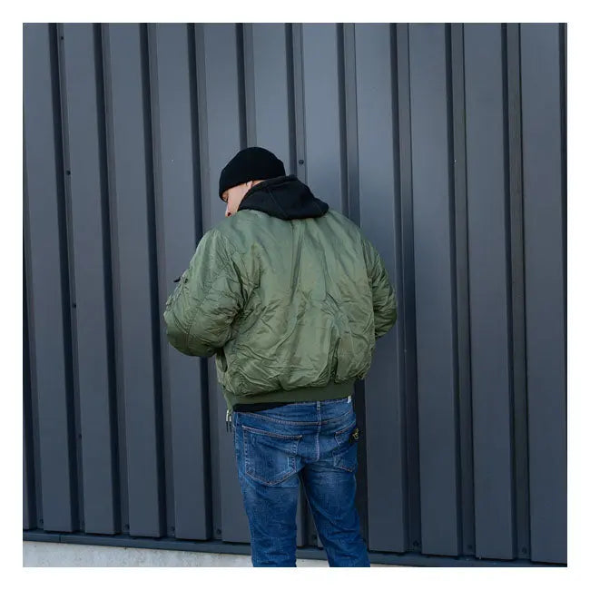 Army Surplus MA-1 Bomber Flight Jacket Green FREE UK Delivery, FREE 365 Day Returns | Moto Central