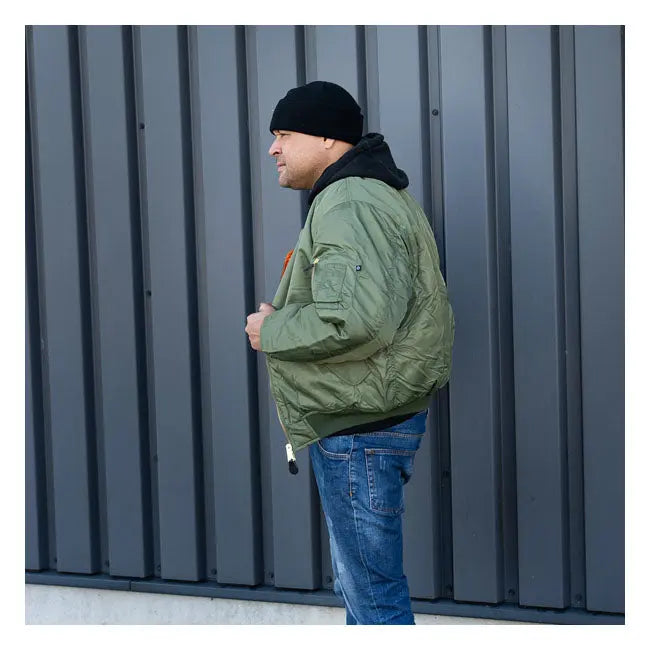 Army Surplus MA-1 Bomber Flight Jacket Green FREE UK Delivery, FREE 365 Day Returns | Moto Central