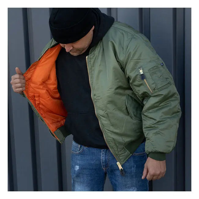 Army Surplus MA-1 Bomber Flight Jacket Green FREE UK Delivery, FREE 365 Day Returns | Moto Central